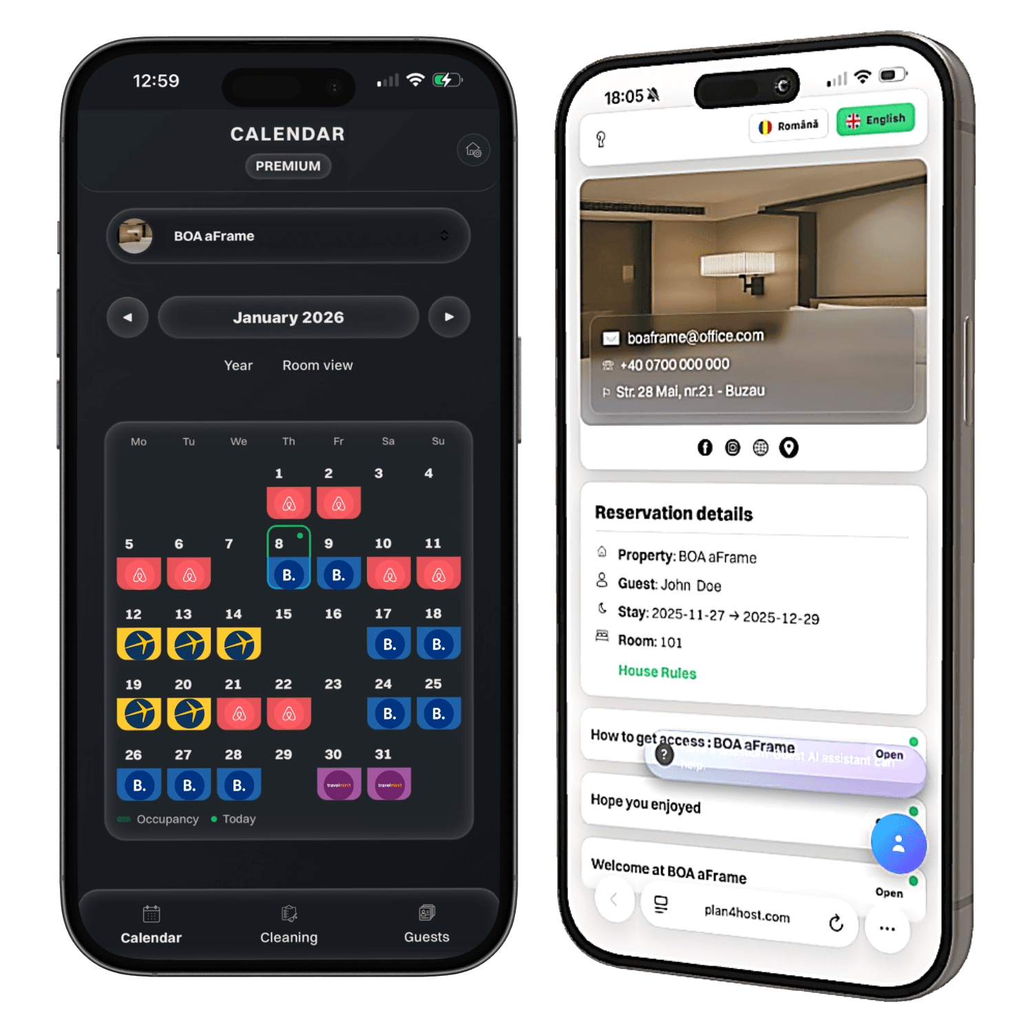 Plan4Host app mockups
