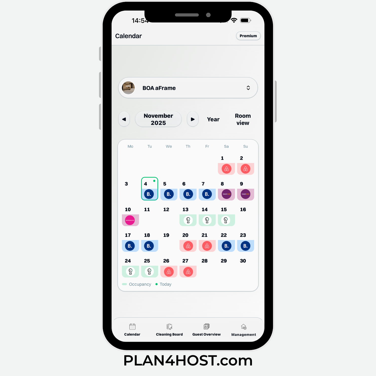Plan4Host calendar preview