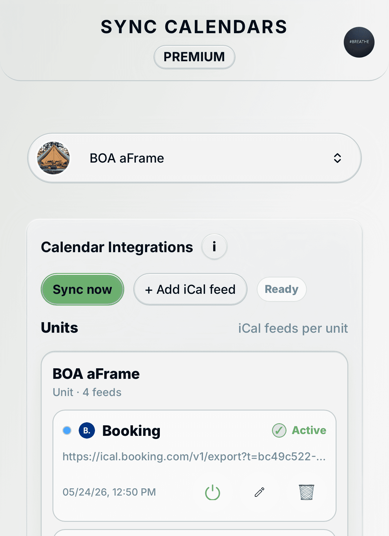 iCal connection setup in Plan4Host