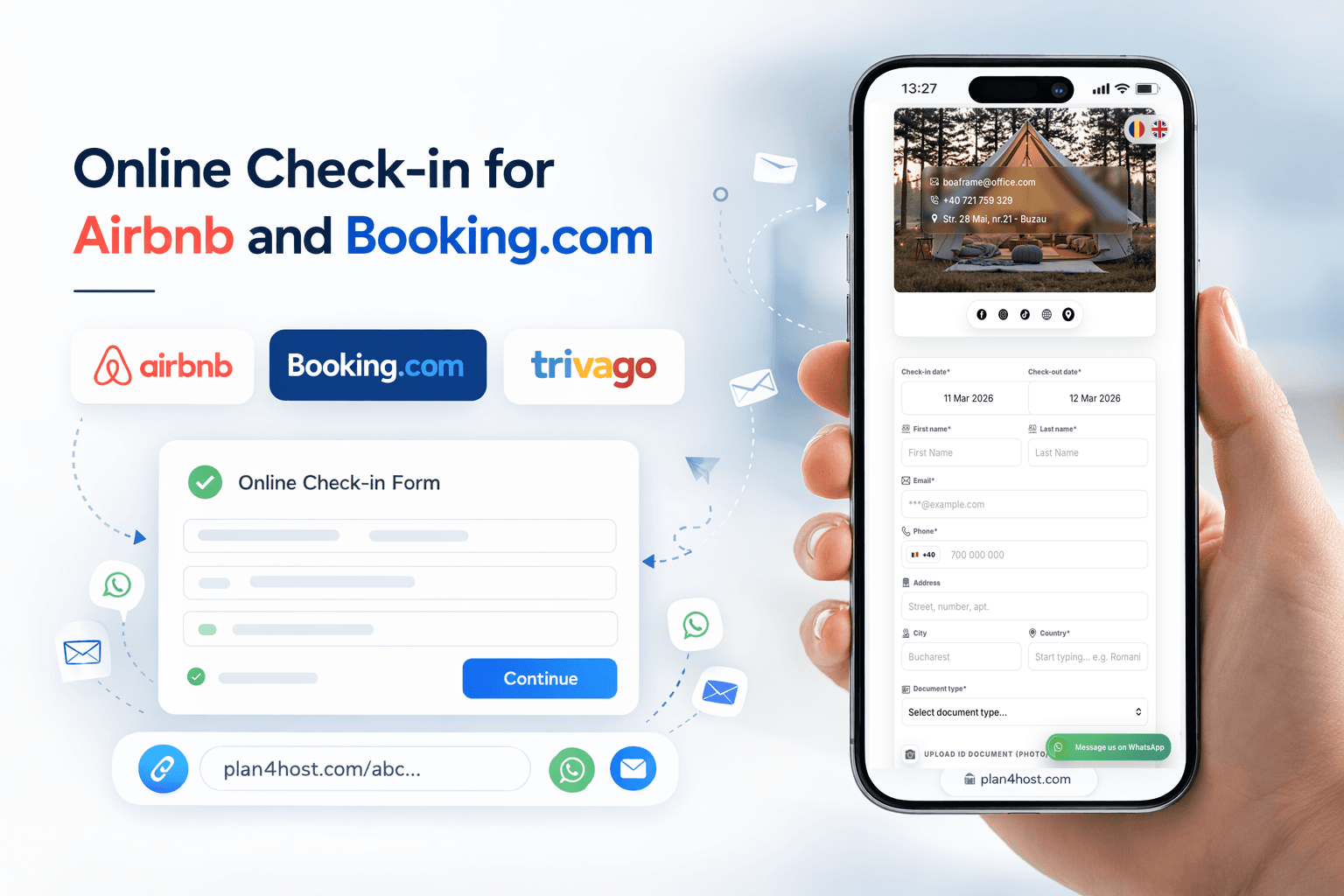 Online check-in inside Plan4Host
