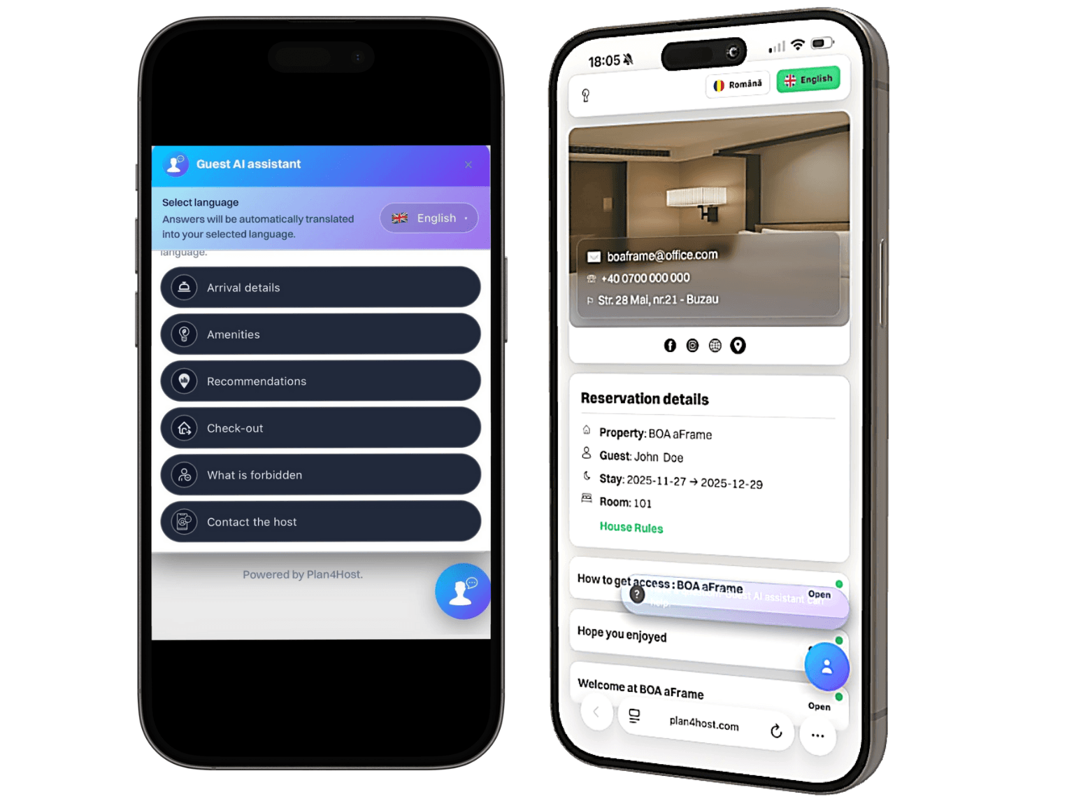 Preview of the Guest AI assistant interface