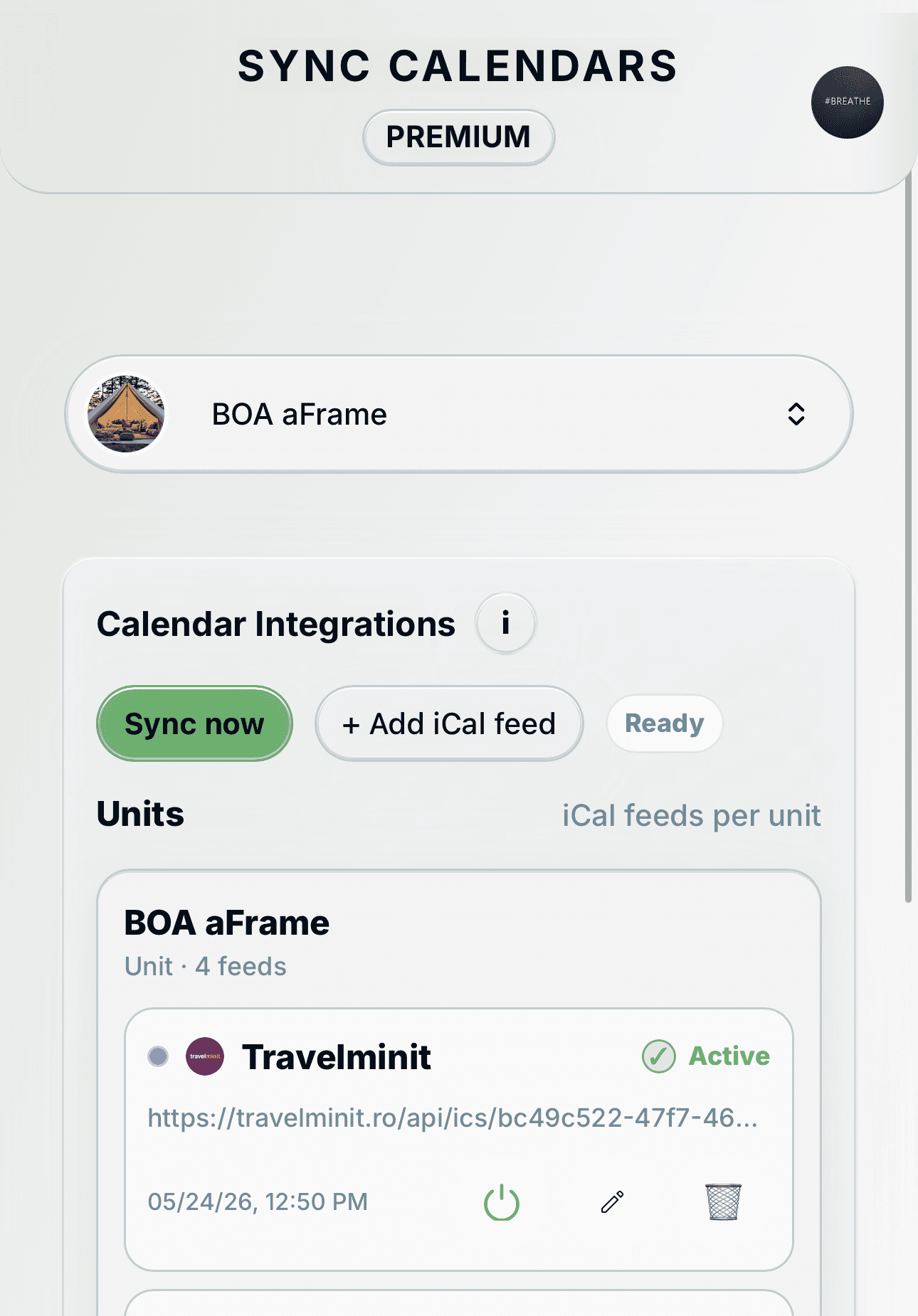 iCal connection setup in Plan4Host