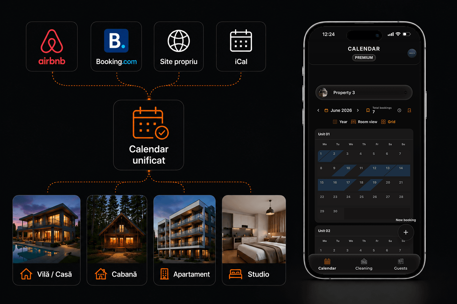 Calendar unificat de rezervări în Plan4Host